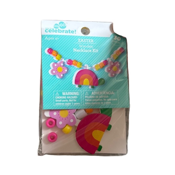 Easter Wooden Necklace Kit - Multicolor NEW Craft Turtle Flower - Picture 1 of 4